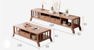 Схема с обозначением размеров тумбы и журнального столика: указаны длина, глубина и высота (1900×400×450 и 1300×600×420) на белом фоне.