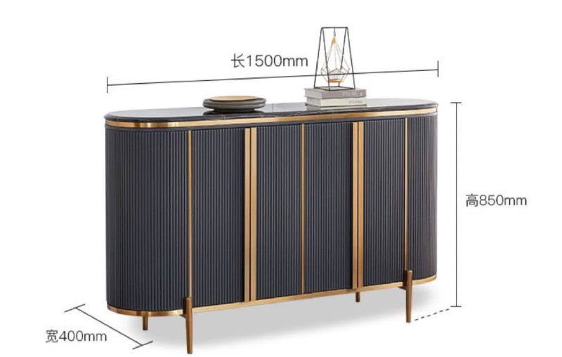 Схематичное изображение сервантa с размерами: ширина 1500 мм и высота 850 мм, визуальная разметка габаритов и пример конфигурации.