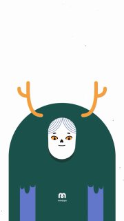 Иллюстрация: стилизованный минималистичный персонаж с белым лицом и рогами на зелёном фоне — метафора тревоги и внутреннего состояния