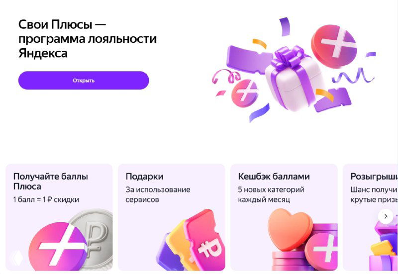 Яндекс «Свои Плюсы»: уровни и условия