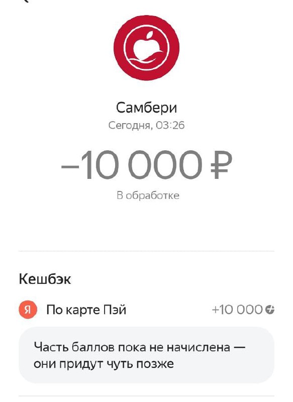 Отчёт: акция Яндекс КартаПэй — сертификаты Самбери