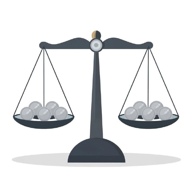 Иллюстрация: весы с двумя чашами и металлическими шариками, символика задачи про тяжёлый шарик для интервью по логике.