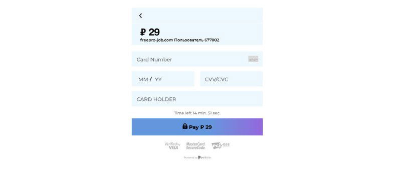 Скриншот формы оплаты: сумма 29 ₽, поля карты и кнопка Apple Pay; иллюстрация символической платы за участие в «конкурсе» или курсе.