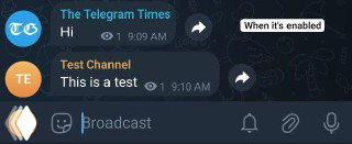 Скриншот чата Telegram с превью сообщений и подписью автора над сообщением, демонстрация того, как выглядит отметка автора в канале.