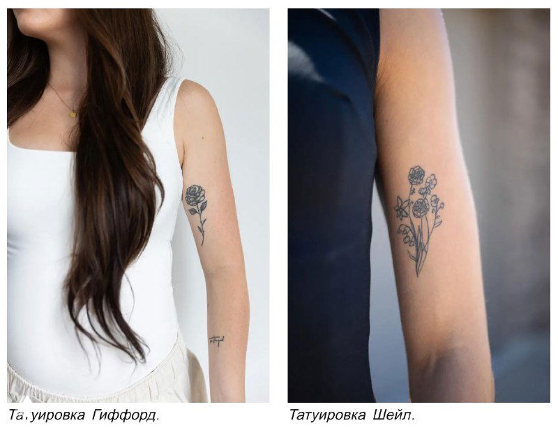 Фотографии татуировок на левой руке обеих блогерш, приведённые в материалах дела для иллюстрации схожести внешности.