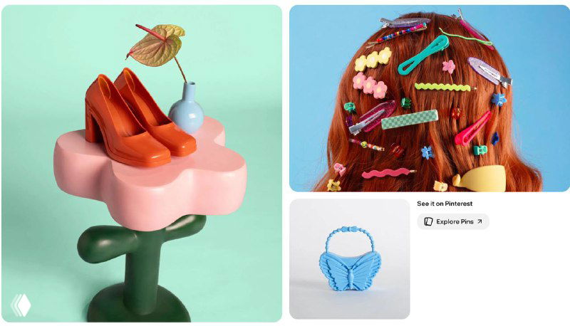 Фотографии яркой обуви и причёсок с аксессуарами: насыщенные цвета и неожиданные сочетания как трендовые идеи для визуалов.