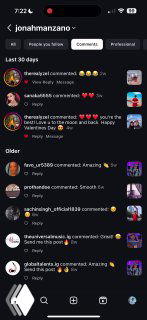 Скриншот мобильного интерфейса с лентой комментариев (Instagram): список комментариев, аватары и короткие ответы — пример ботов и нейросетевых комментариев.