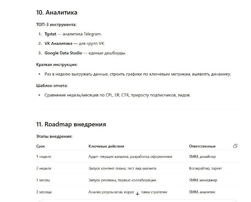 Скриншот страницы с разделом «Кризис-коммуникации» и чек-листом действий при негативе, жалобах и блокировках, шаги по реагированию и эскалации.