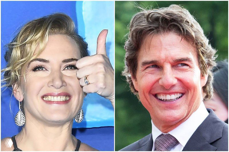 Коллаж с улыбающимися лицами Кейт Уинслетт и Тома Круза как иллюстрация к заметке о рекордах задержки дыхания и техническом фридайвинге.