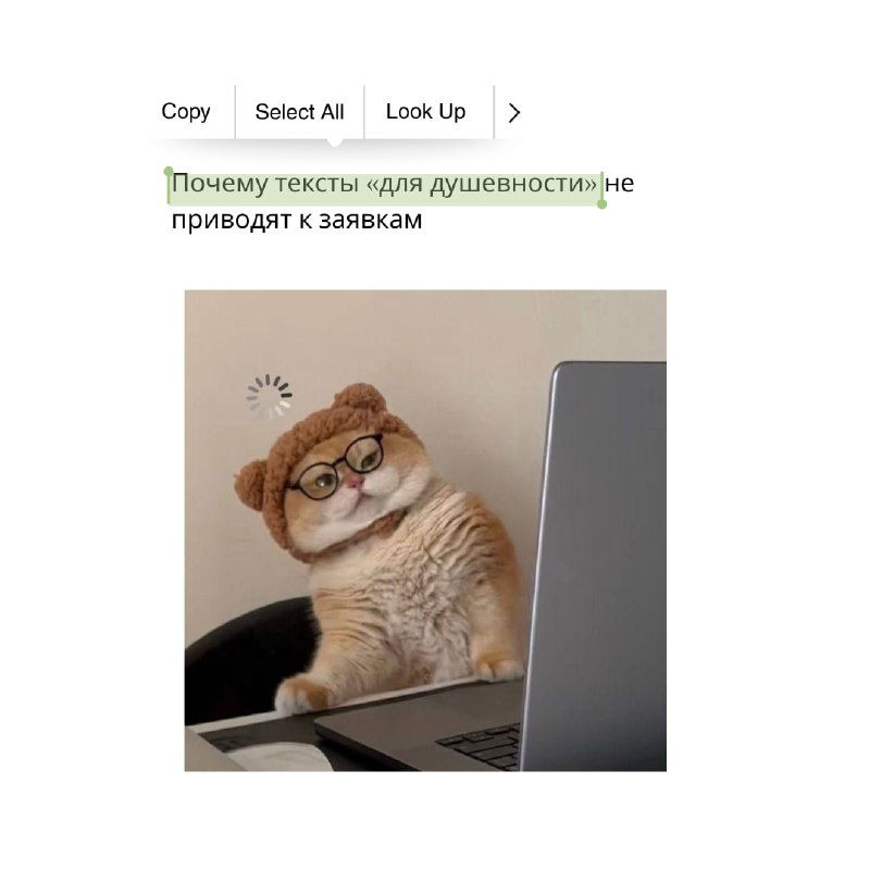 Тексты «для души» не приводят к заявкам