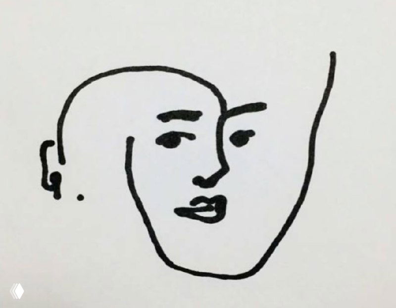 Минималистичный чёрно-белый линейный рисунок лица на белом фоне; простая иллюстрация в посте о способах платного продвижения телеграм-канала в 2025 году.