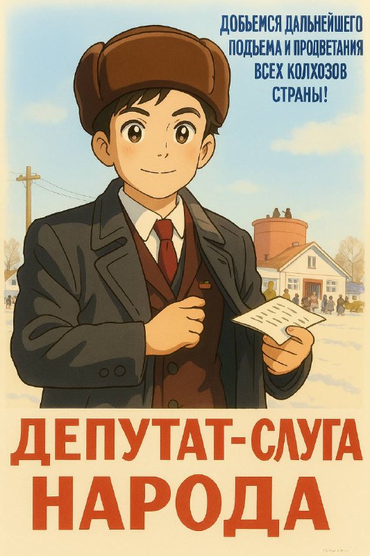 Интерпретация плаката: молодой мужчина в пальто держит письмо на фоне сельского пейзажа, изображение переработано в тёплую аниме‑стилизацию.