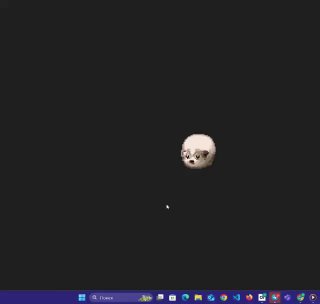 Скриншот рабочего стола Windows 11 с видимой панелью задач внизу и небольшим плавающим окном на тёмном фоне, демонстрация интерфейса