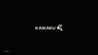 Логотип Kaikaku на тёмном фоне с тонкой полосой загрузки внизу; кадр заставки сервиса в минималистичном фирменном стиле.