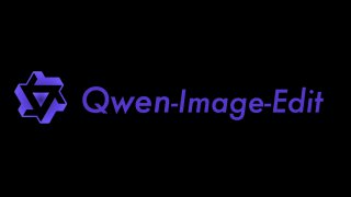 Фиолетовый логотип и надпись «Qwen-Image-Edit» на тёмном фоне, превью-баннер для инструмента редактирования изображений.
