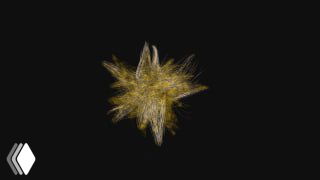 Абстрактное изображение золотистого сверкающего фрактального цветка на тёмном фоне, создающее мистическое, поэтическое настроение публикации.