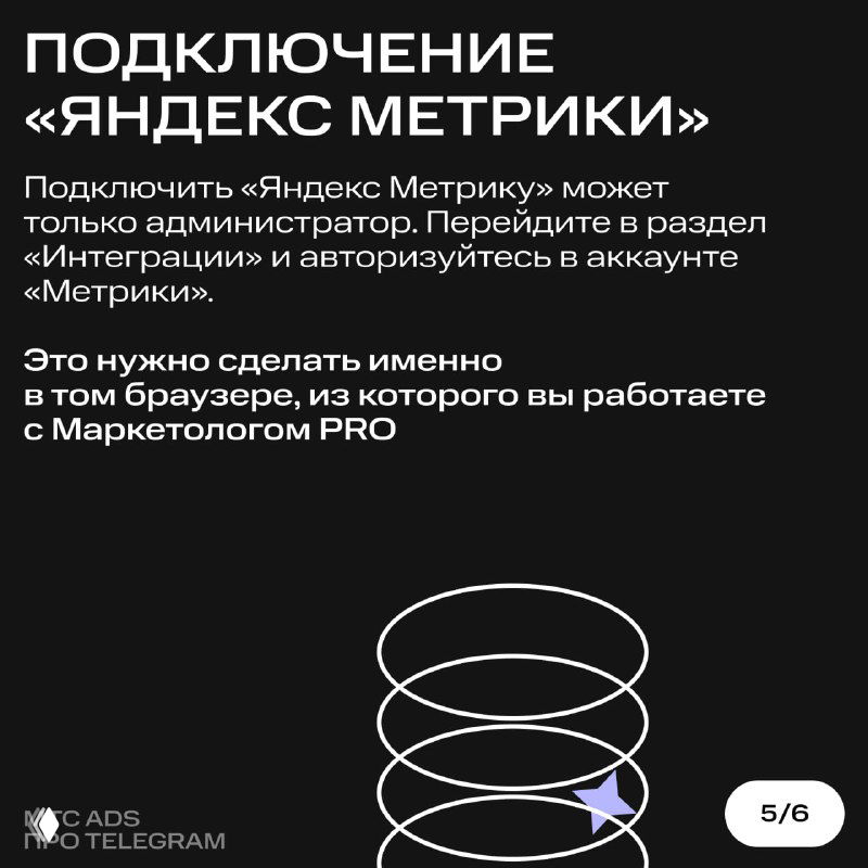 Слайд «Подключение «Яндекс Метрики»»: объяснение, что подключить метрику может только администратор через раздел «Интеграции».