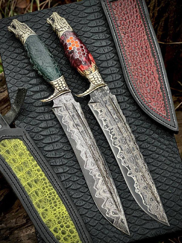 Дракон — Дамаск с никелем, рукоять карельская берёза