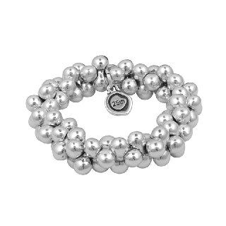 Изображение объемного браслета из металлических шариков Ciclon, крупный план товара на белом фоне для каталога магазина Rosone.
