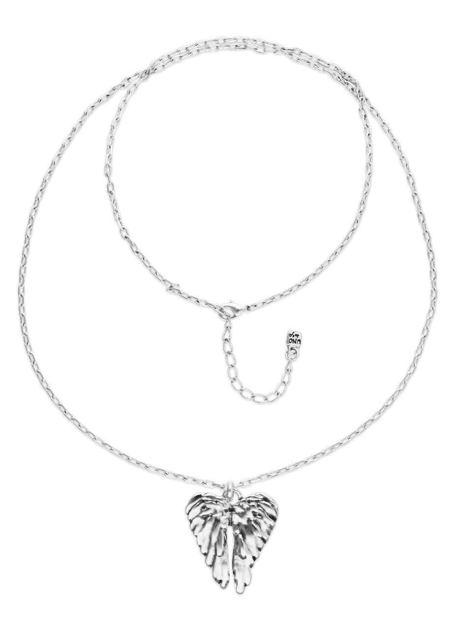 Фотография круглой цепочки с подвеской‑сердцем из крыльев на белом фоне — ещё один вариант кулона коллекции SER INVENCIBLE.
