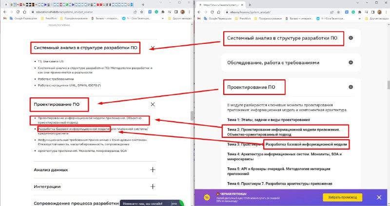 Скриншот интерфейса с рядом отмеченных элементов и стрелок, показывающий разброс формулировок и визуальные подсказки автора.