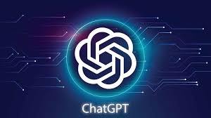 Логотип ChatGPT в центре на тёмном технологичном фоне с абстрактными цифровыми линиями и подсветкой по контуру.
