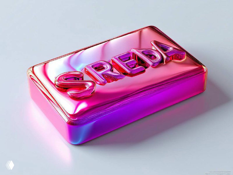 3D-рендер глянцевого барообразного объекта розово-фиолетового цвета с тиснением «SREDA» на светлом нейтральном фоне, брендовый визуал.