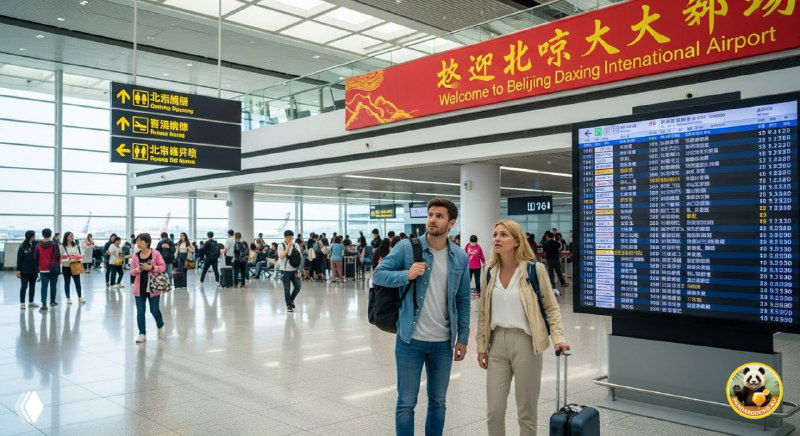 Интерьер международного аэропорта: пассажиры с чемоданами и ручной кладью у большого табло рейсов, сцена пересадки.