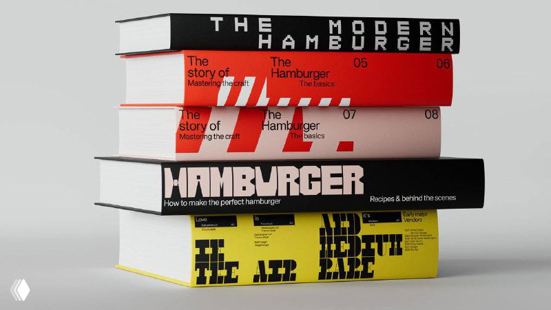 Набор книг и макетов в стиле фирменной типографики и упаковки — визуальный том справочной системы по айдентике Tugg.