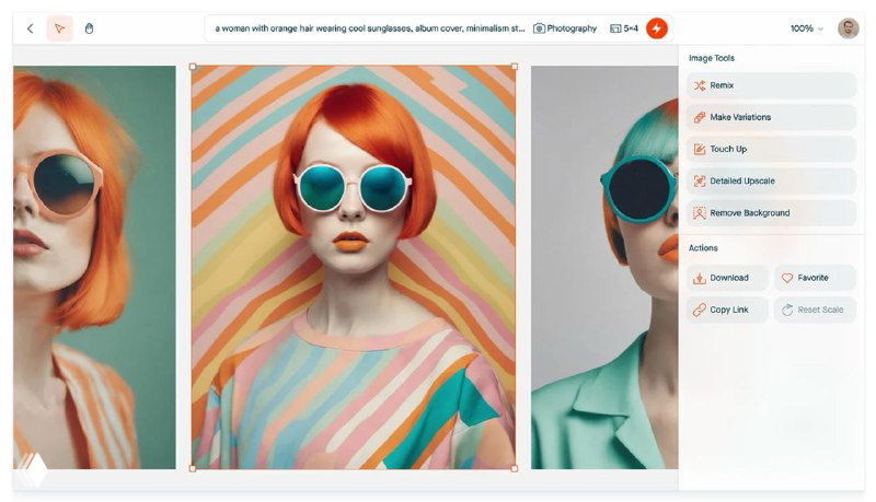 Интерфейс Visual Electric: три цветных цифровых портрета в ряд на пастельном фоне и правая панель с опциями генерации, фильтрами и настройками.