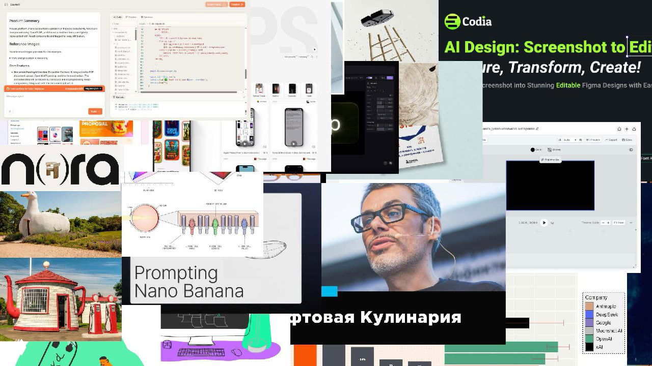 Коллаж: скриншоты интерфейсов, примеры типографики, диаграммы и портрет лектора — иллюстрация материалов выпуска Журналус №473.