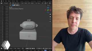 Превью: слева интерфейс 3D‑программы со сценой и абстрактной моделью персонажа, справа портрет человека в помещении — кадр, связанный с созданием клипа.