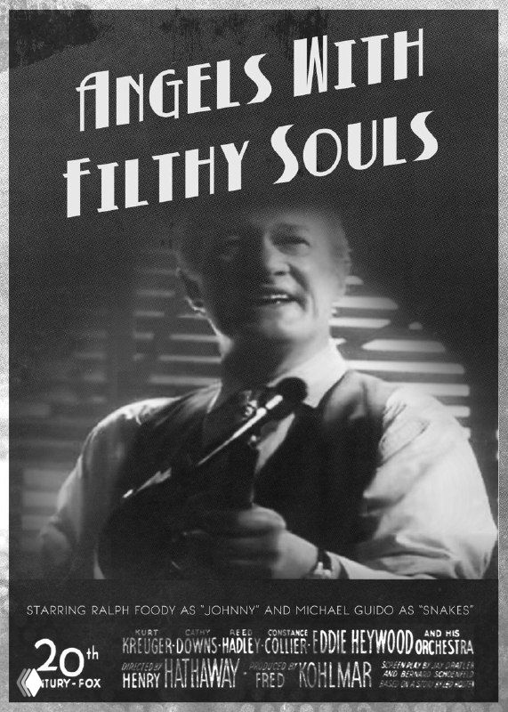 Чёрно‑белый минималистичный постер фильма с крупной типографикой и портретом персонажа; пример серии плакатов Пита Маджарича.