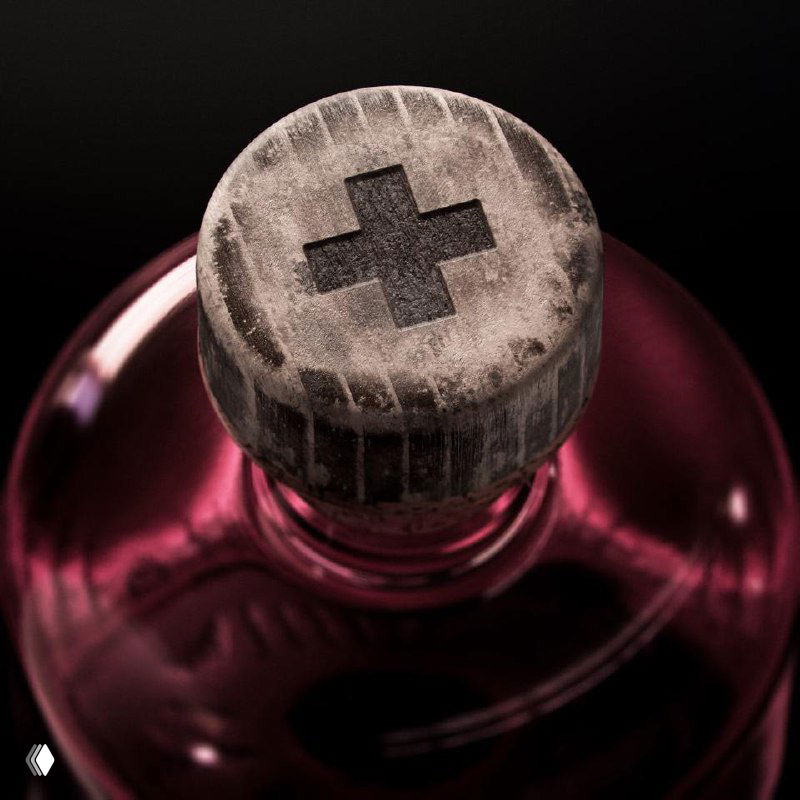 Крупный план металлической крышки бутылки Ol’son с тиснёным знаком «плюс» — отсылка к крестикам‑ноликам и игровым символам, текстура и светотень видны.