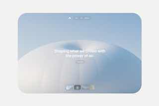 Макет интерфейса с округлыми элементами и светло‑голубым градиентом, демо‑экран сайта проекта Nube в минималистичном стиле.