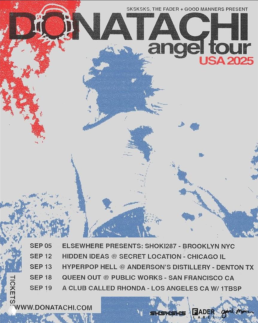 Плакат с силуэтом человека в голубых и красных тонах, зернисто‑сканированная текстура и список выступлений внизу.