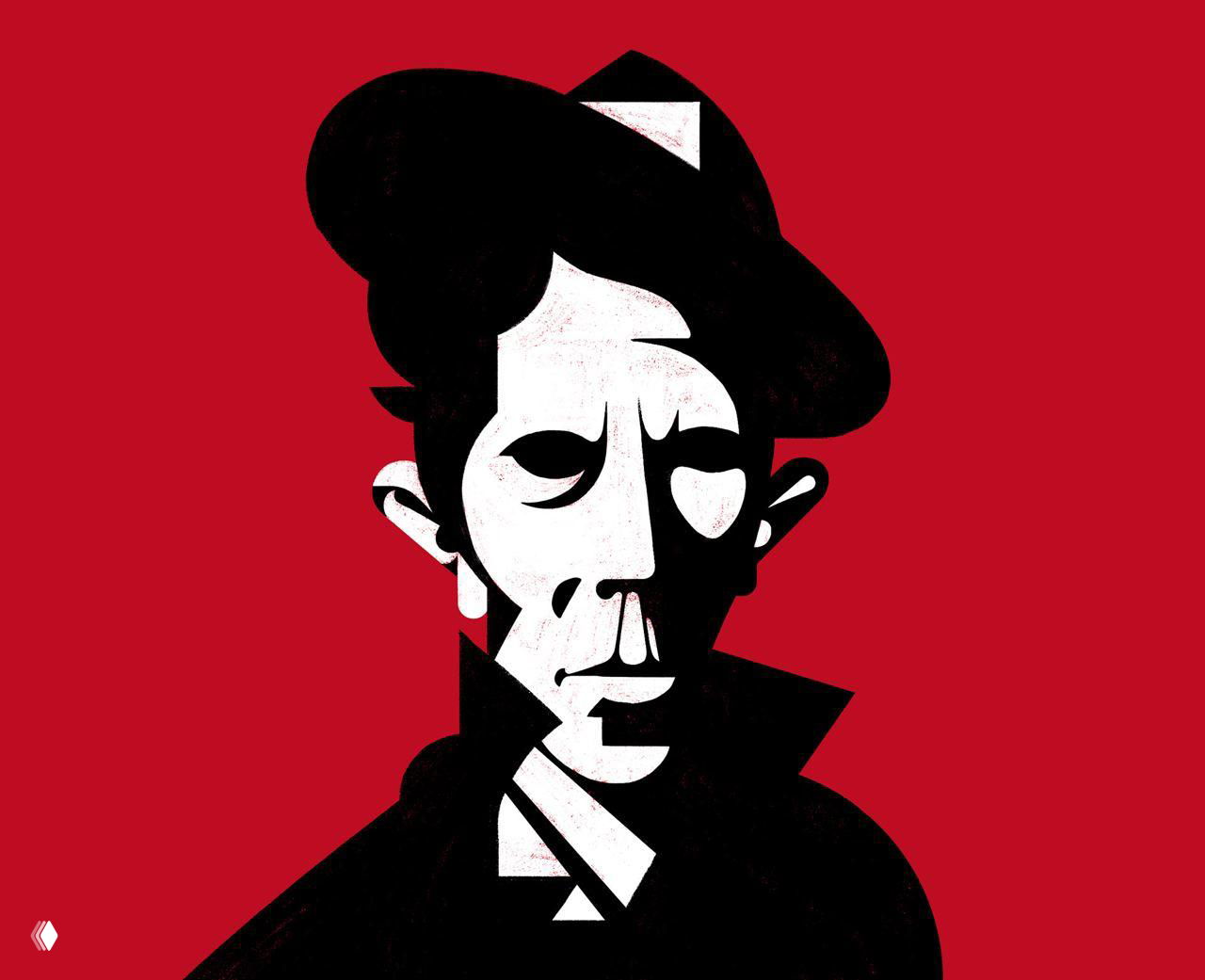 Крупный план фактурных форм: контрастные красные, чёрные и белые участки, декоративные растительные мотивы в квадратной рамке.