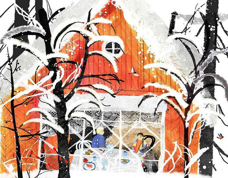 Зимние иллюстрации Анны и Варвары Кендель