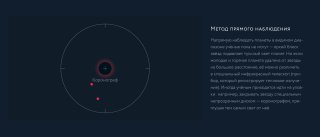 Круговая схема орбит и несколько помеченных точек вокруг центральной звезды: визуализация прямого и косвенных методов наблюдения экзопланет
