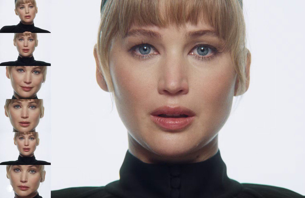 Коллаж мелких и крупных кадров: серия портретных фрагментов в студийном оформлении, акцент на эмоциях и мимике в последовательности снимков.