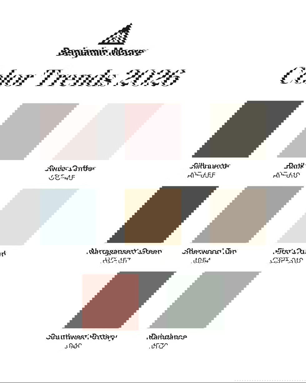 8 трендовых оттенков 2026 года от Benjamin Moorе