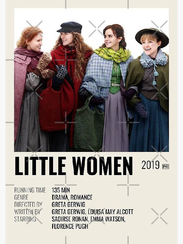 Постер «Маленькие женщины» (2019): четыре сестры в тёплой палитре, костюмы и ощущение домашнего уюта, современная адаптация классики.