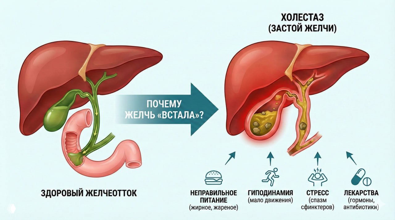 Холестаз или застой желчи