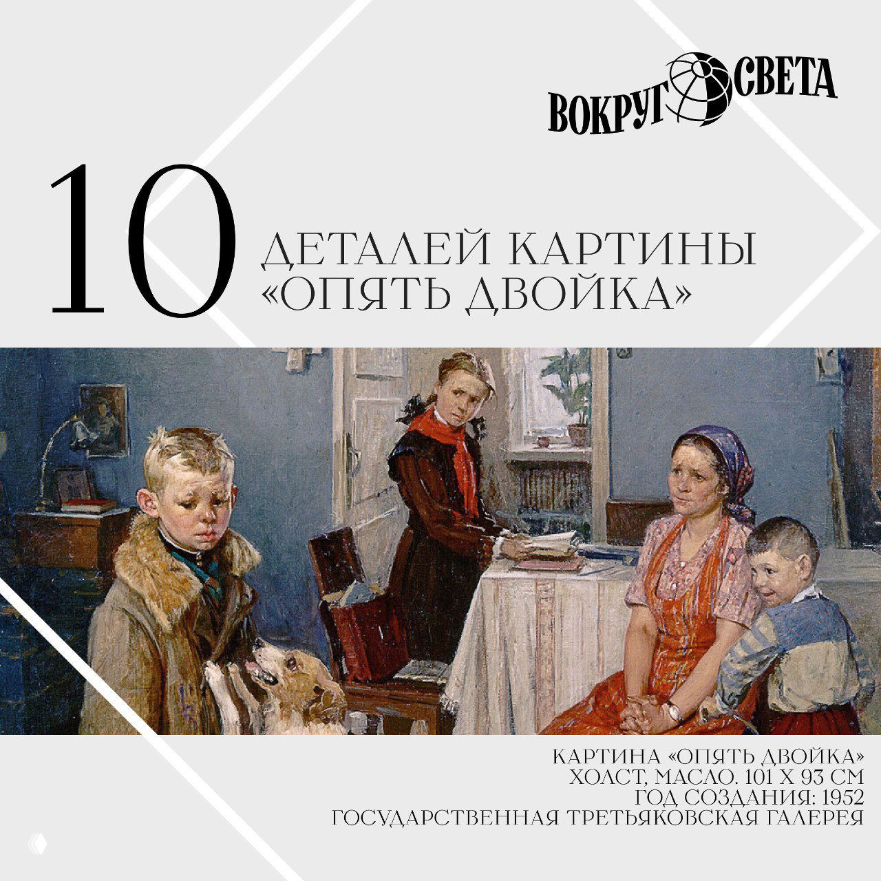 10 деталей картины «Опять двойка» Решетникова