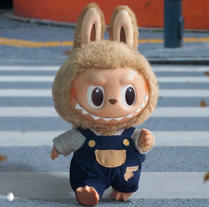 Плюшевая фигурка в костюме с ушами идёт по пешеходному переходу — метафорическое изображение «барабашки», иллюстрация темы обесценивания в тексте.