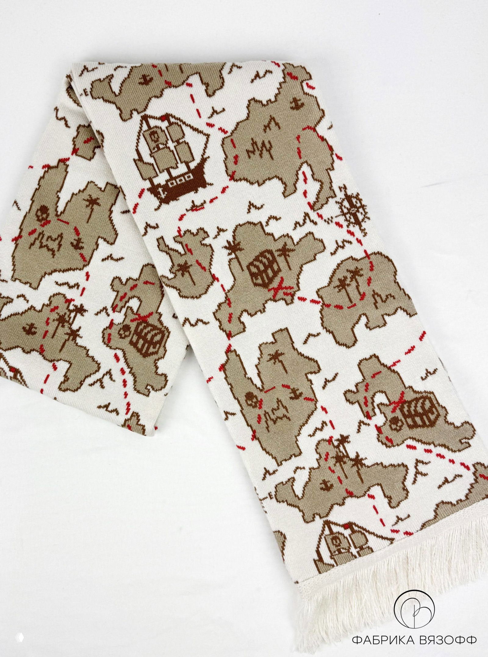 Шарф с рисунком карты — дизайн на заказ