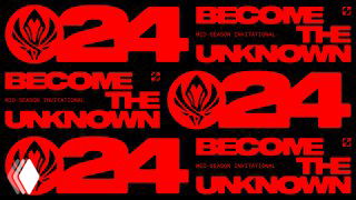 Повторяющийся графический макет со словом BECOME и цифрой 24, чёрно-красный контраст и элементы логотипа, применённые в паттерне бренда.