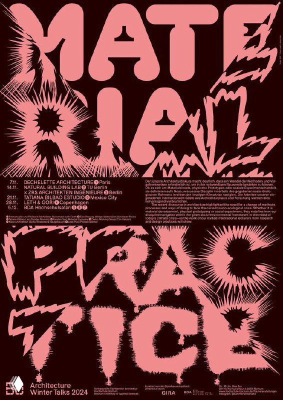 Постер Bank: тёмно‑бордовый фон, рельефная размытая типографика, динамичные пиксельные формы и множественные слои текста.