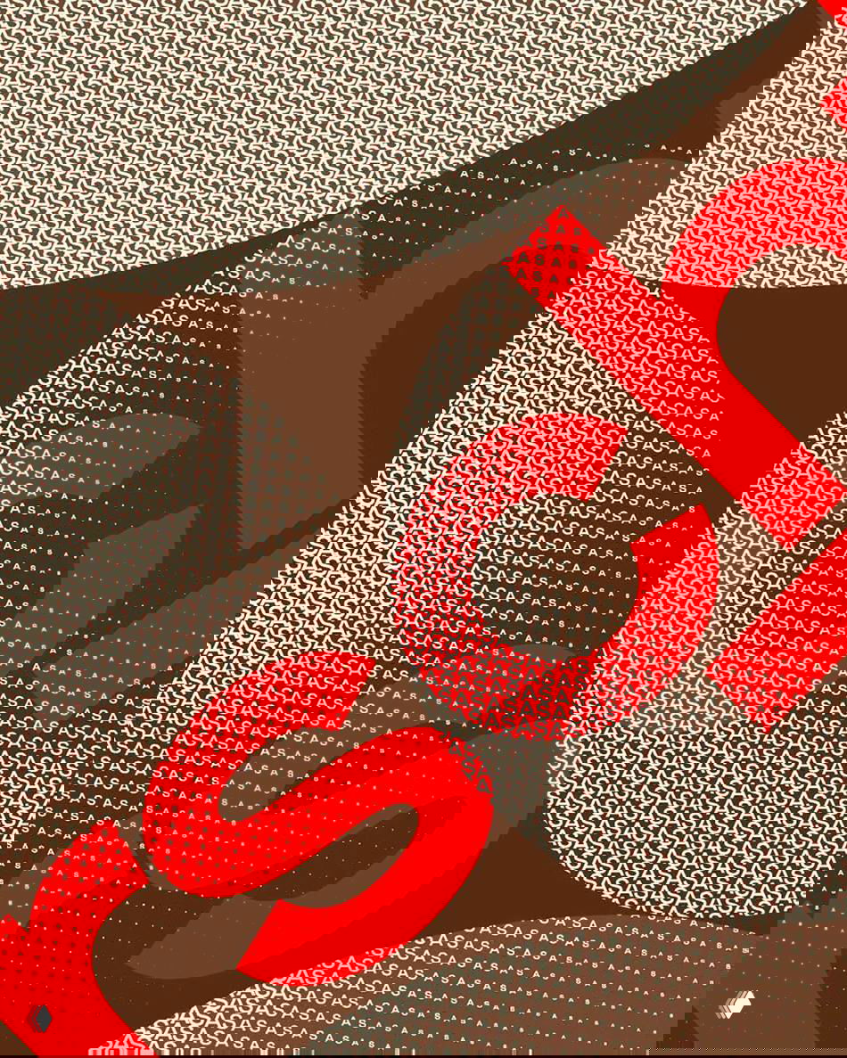 Детализированная текстурная композиция на коричнево-красном фоне, повторяющийся мелкий паттерн и крупные красные графические элементы для оформления.