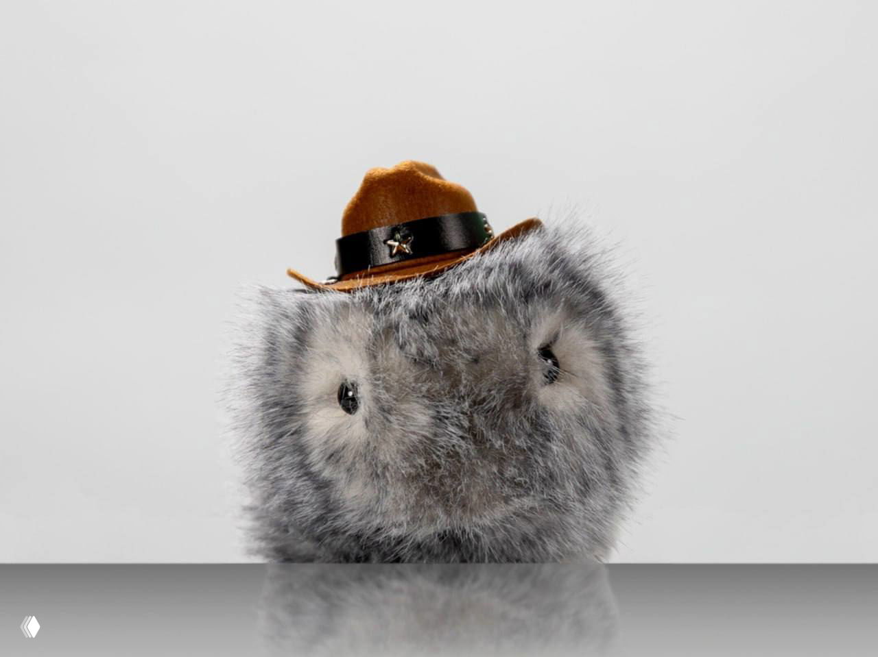 Пухлая светлая робо-морская свинка, портретный снимок экспоната с хорошо видимой текстурой меха и нейтральным студийным фоном.